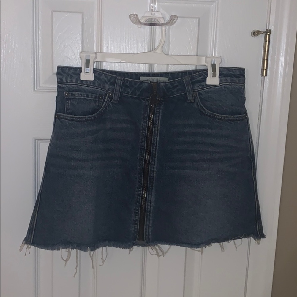 Free People Jean Mini Skirt